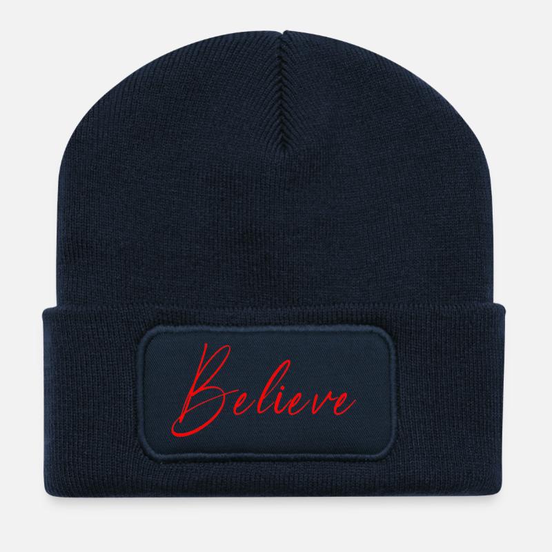 NEW -- Believe - All Things Are Possible! - Recycled Patch Beanie - french navy
