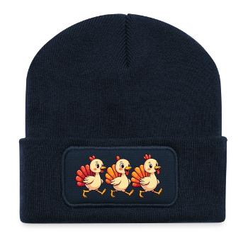 Thanksgiving Truthahn Baby - Recycelte Patch Beanie - French Navy - Vorne