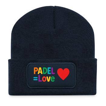 Padel Love Heart - Recycled Patch Beanie - french navy - Front
