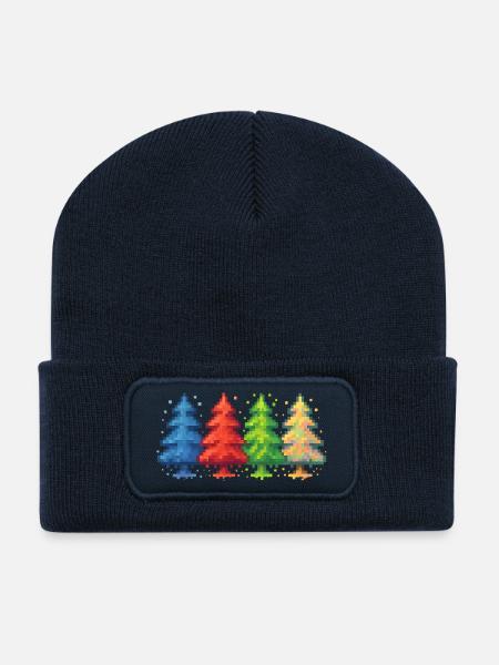 Pixelwald Weihnachtsbaum gaming - Recycelte Patch Beanie - French Navy