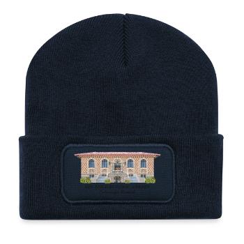 Los Angeles Öffentliche Bibliothek, handgezeichnet - Recycelte Patch Beanie - French Navy - Vorne