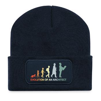 Die Entwicklung eines Architekten - Recycelte Patch Beanie - French Navy - Vorne