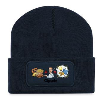 Käpsele Schwabe Erfinder Spätzle Ideen Humor Witz - Recycelte Patch Beanie - French Navy - Vorne