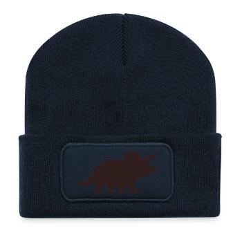Triceratops-Silhouette - Recycelte Patch Beanie - French Navy - Vorne