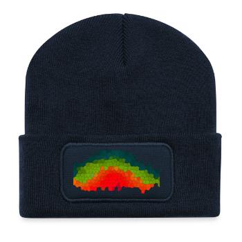 Forest Sunset Mosaic - Recycled Patch Beanie - french navy - Front