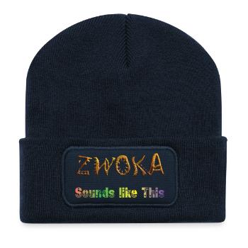 ZWOKA Goldtextur Glyphs - Recycelte Patch Beanie - French Navy - Vorne