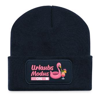 Urlaubsmodus, Urlaub - Recycelte Patch Beanie - French Navy - Vorne