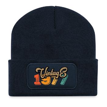 Vintage 1977 - Recycled Patch Beanie - french navy - Front