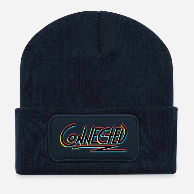 Connected_black_prism - Recycelte Patch Beanie - French Navy