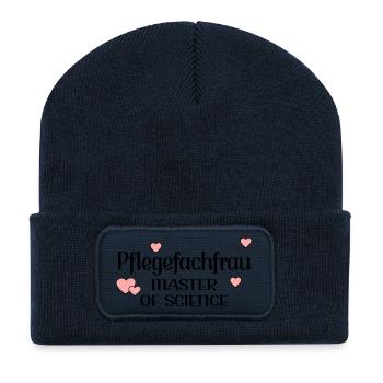 MASTERSTUDIUM PFLEGE - PFLEGEFACHFRAU - Recycelte Patch Beanie - French Navy - Vorne