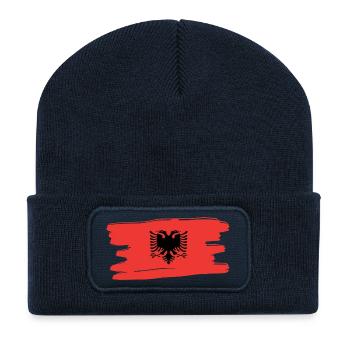 Albania Flag Albanians - Recycled Patch Beanie - french navy - Front