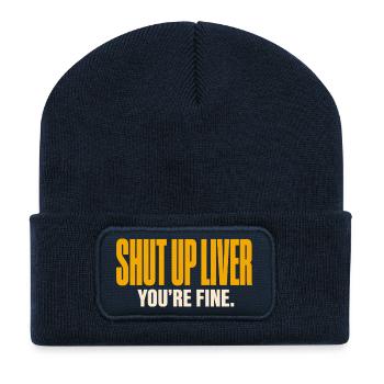 Ruhig Leber - Lustiges Alkohol T-Shirt - Recycelte Patch Beanie - French Navy - Vorne