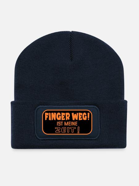 Finger Weg Zeit - Recycelte Patch Beanie - French Navy