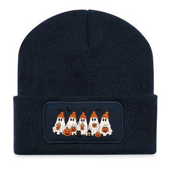 Halloween ghosts - Recycelte Patch Beanie - French Navy - Vorne