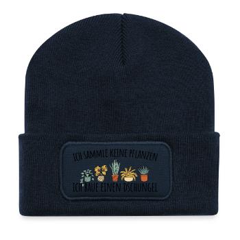 Gärtnern Ich sammle keine Pflanzen - Recycelte Patch Beanie - French Navy - Vorne