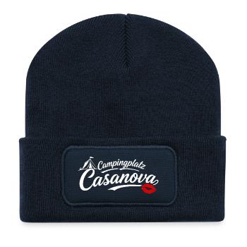 Campingplatz Casanova - Recycelte Patch Beanie - French Navy - Vorne