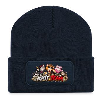Katzenteam-Mafia-Gesellschaft - Recycelte Patch Beanie - French Navy - Vorne
