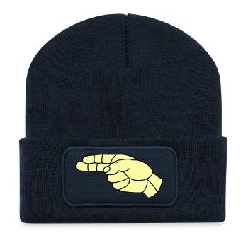 hand_pistole02 - Recycelte Patch Beanie - French Navy - Vorne