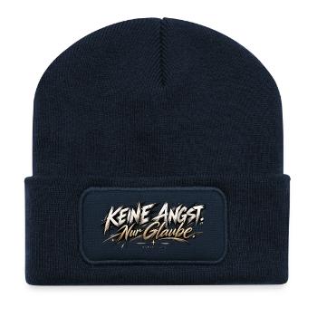 Keine Angst Nur Glaube – Christliches Design - Recycelte Patch Beanie - French Navy - Vorne
