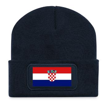 kroatien, croatia, Fahne, Flagge - Recycelte Patch Beanie - French Navy - Vorne