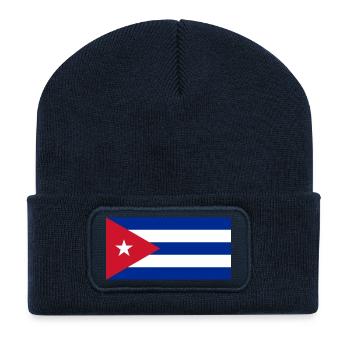 cuba, kuba, Fahne, Flagge - Recycelte Patch Beanie - French Navy - Vorne