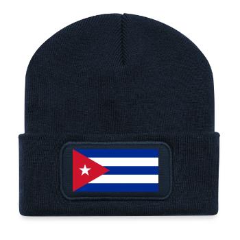 Kuba Cuba Flagge Fahne - Recycelte Patch Beanie - French Navy - Vorne