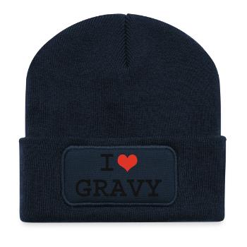 Ich liebe Gravy - Recycelte Patch Beanie - French Navy - Vorne