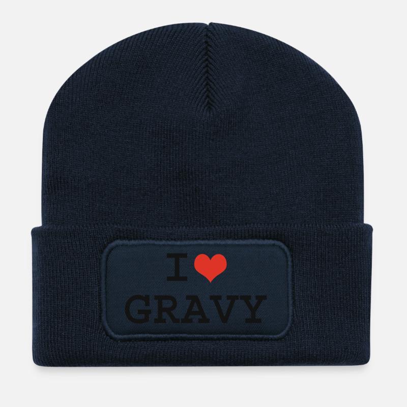 Ich liebe Gravy - Recycelte Patch Beanie - French Navy