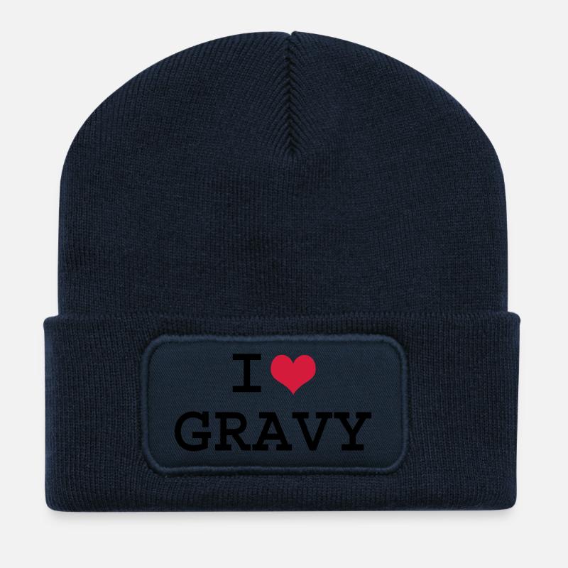 Ich liebe Gravy - Recycelte Patch Beanie - French Navy