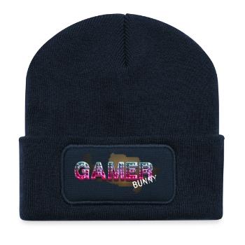 Gamer - Recycelte Patch Beanie - French Navy - Vorne