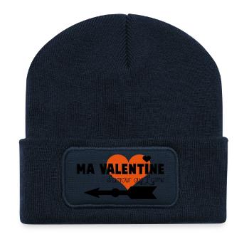 valentin-valentine F - Beanie recyclé à patch - bleu marine - Devant