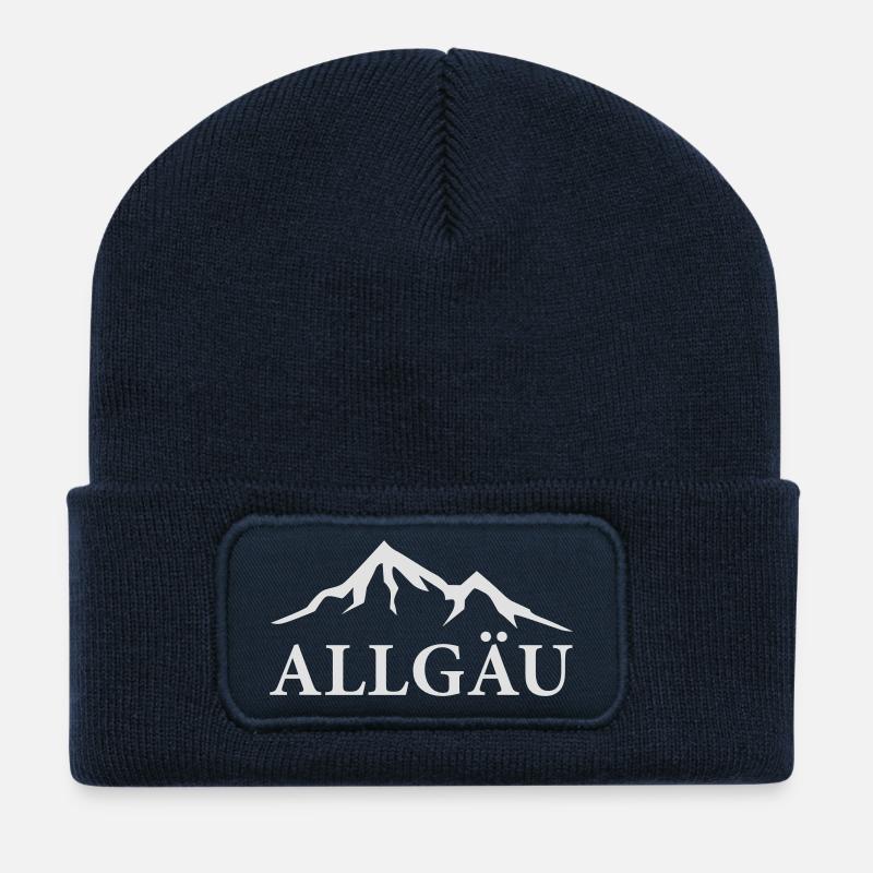 Allgäu mit Bergen - Recycelte Patch Beanie - French Navy