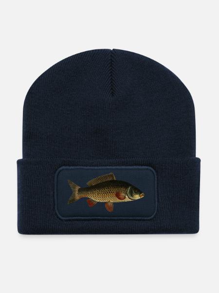 fish107 - Beanie recyclé à patch - bleu marine