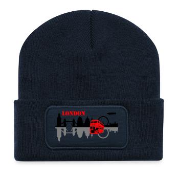 london skyline - Recycelte Patch Beanie - French Navy - Vorne
