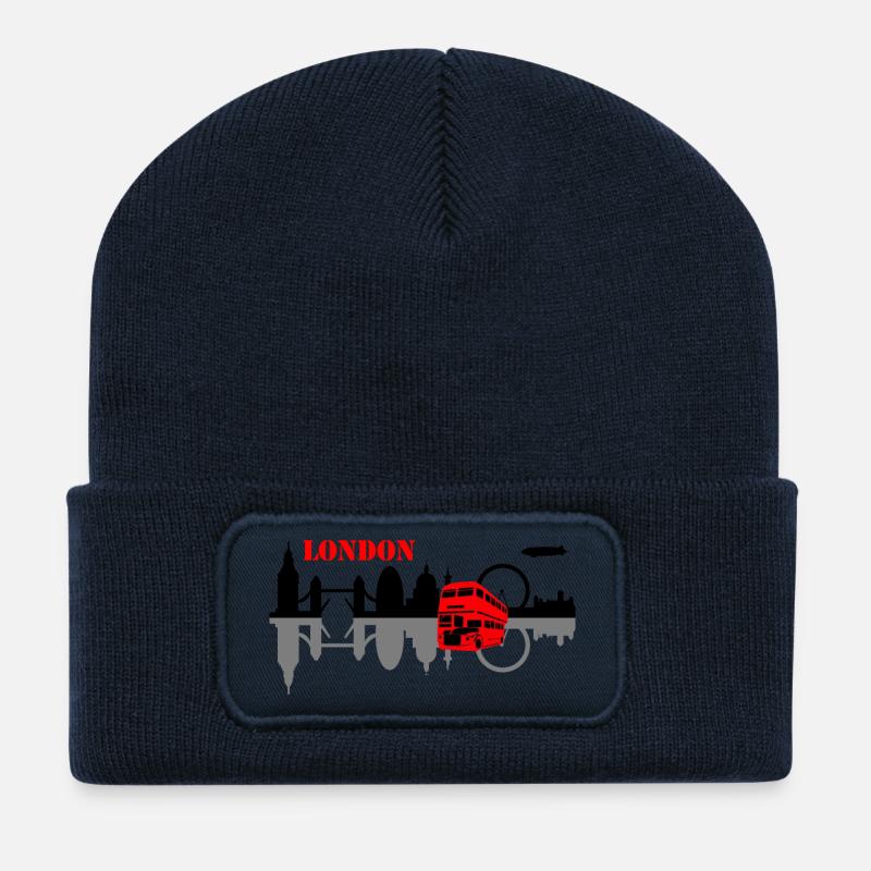 london skyline - Recycelte Patch Beanie - French Navy