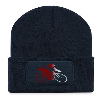 bicycle mountain bike cyclist mountain bike - Recycled Patch Beanie - french navy - Front