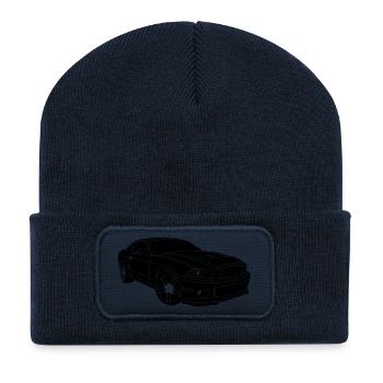 voiture - Beanie recyclé à patch - bleu marine - Devant