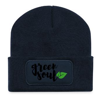 green soul - Recycelte Patch Beanie - French Navy - Vorne