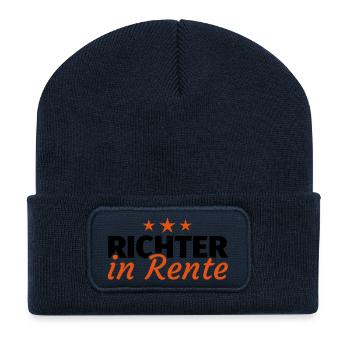 Richter Rente Ruhestand Geschenk - Recycelte Patch Beanie - French Navy - Vorne