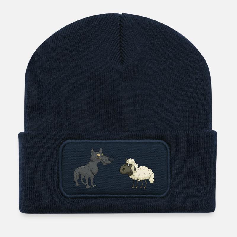 moutons loup - Beanie recyclé à patch - bleu marine