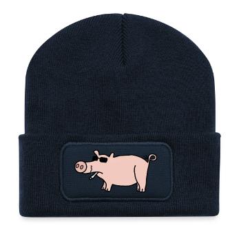 Cool Pig - Recycled Patch Beanie - french navy - Front