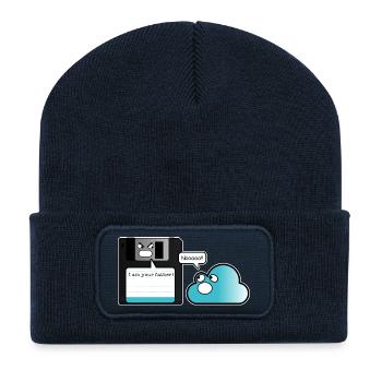 Blague informatique père mémoire mémoire nuage - Beanie recyclé à patch - bleu marine - Devant
