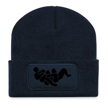 brazilian jiu jitsu bjj armbar illustrat - Recycelte Patch Beanie - French Navy - Vorne