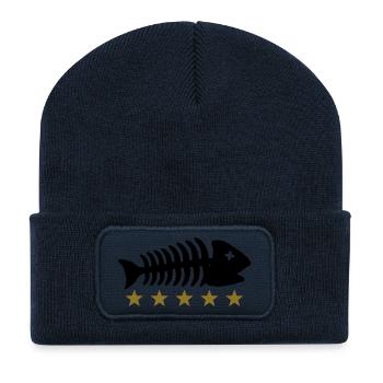 Fishing Fishbone Logo - Recycled Patch Beanie - french navy - Front