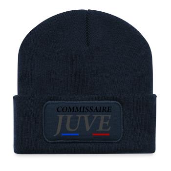 Commissaire Juve - Beanie recyclé à patch - bleu marine - Devant