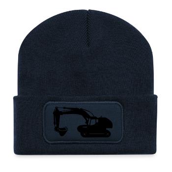 digger backhoe excavator machine - Recycled Patch Beanie - french navy - Front