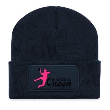 handball queen - Recycelte Patch Beanie - French Navy - Vorne