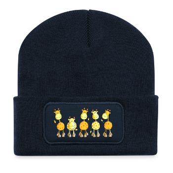 Funny Giraffes - Giraffe - Zoo - Recycled Patch Beanie - french navy - Front