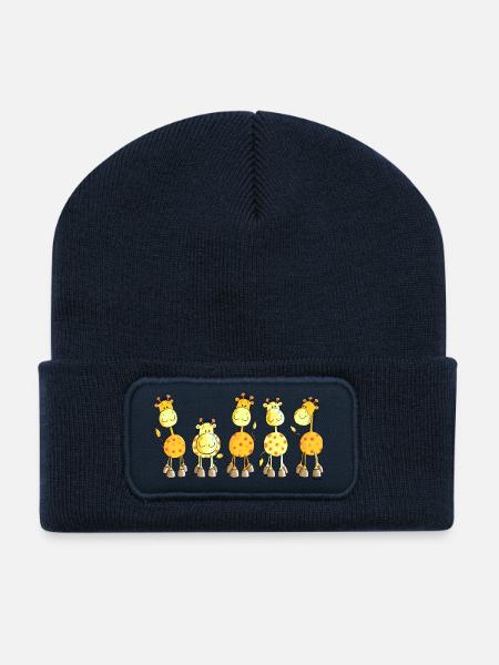Funny Giraffes - Giraffe - Recycelte Patch Beanie - French Navy