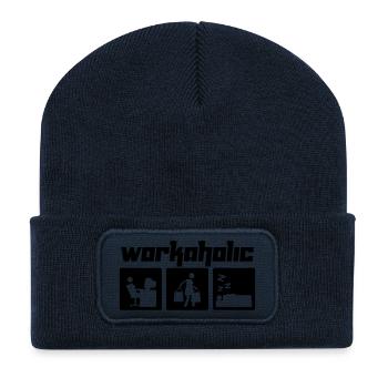 Workaholic (Vektor) - Recycelte Patch Beanie - French Navy - Vorne